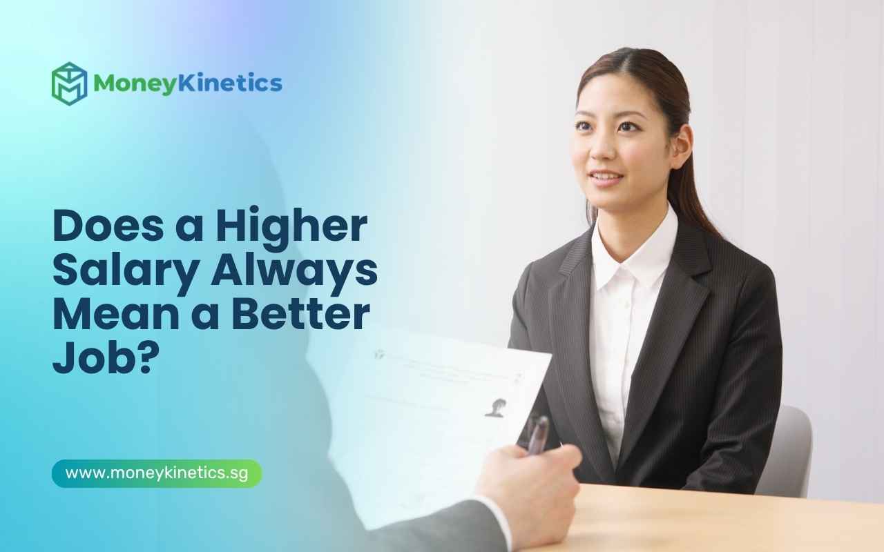 Job interview discussing whether a higher salary always means a better career opportunity.
