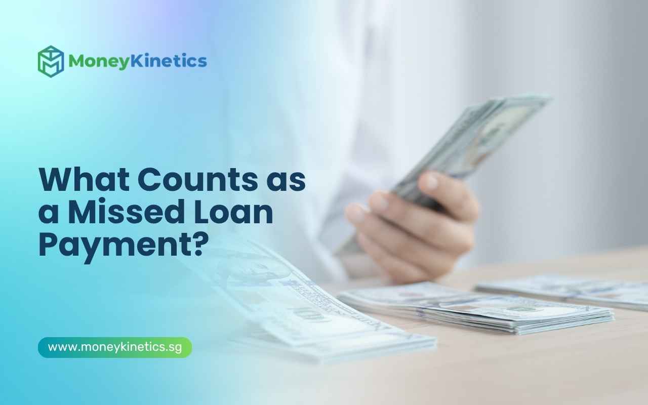 Borrower handling cash while reviewing finances after a missed loan payment.