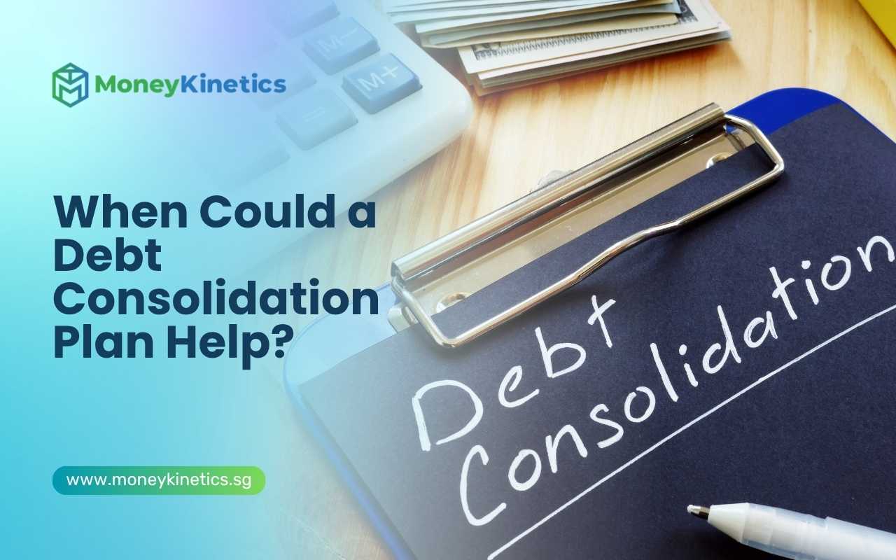 Debt consolidation documents and financial planning concept