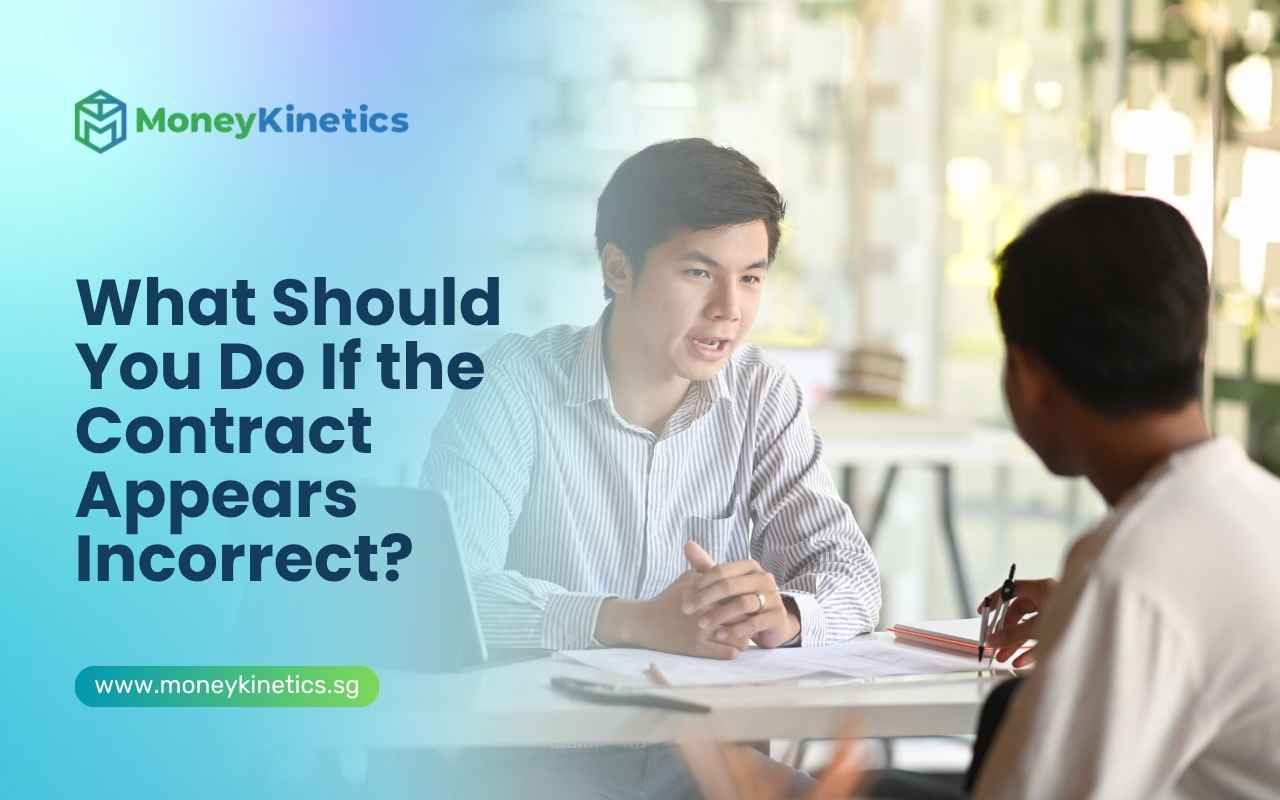 Borrower discussing concerns about a loan contract with a licensed moneylender.