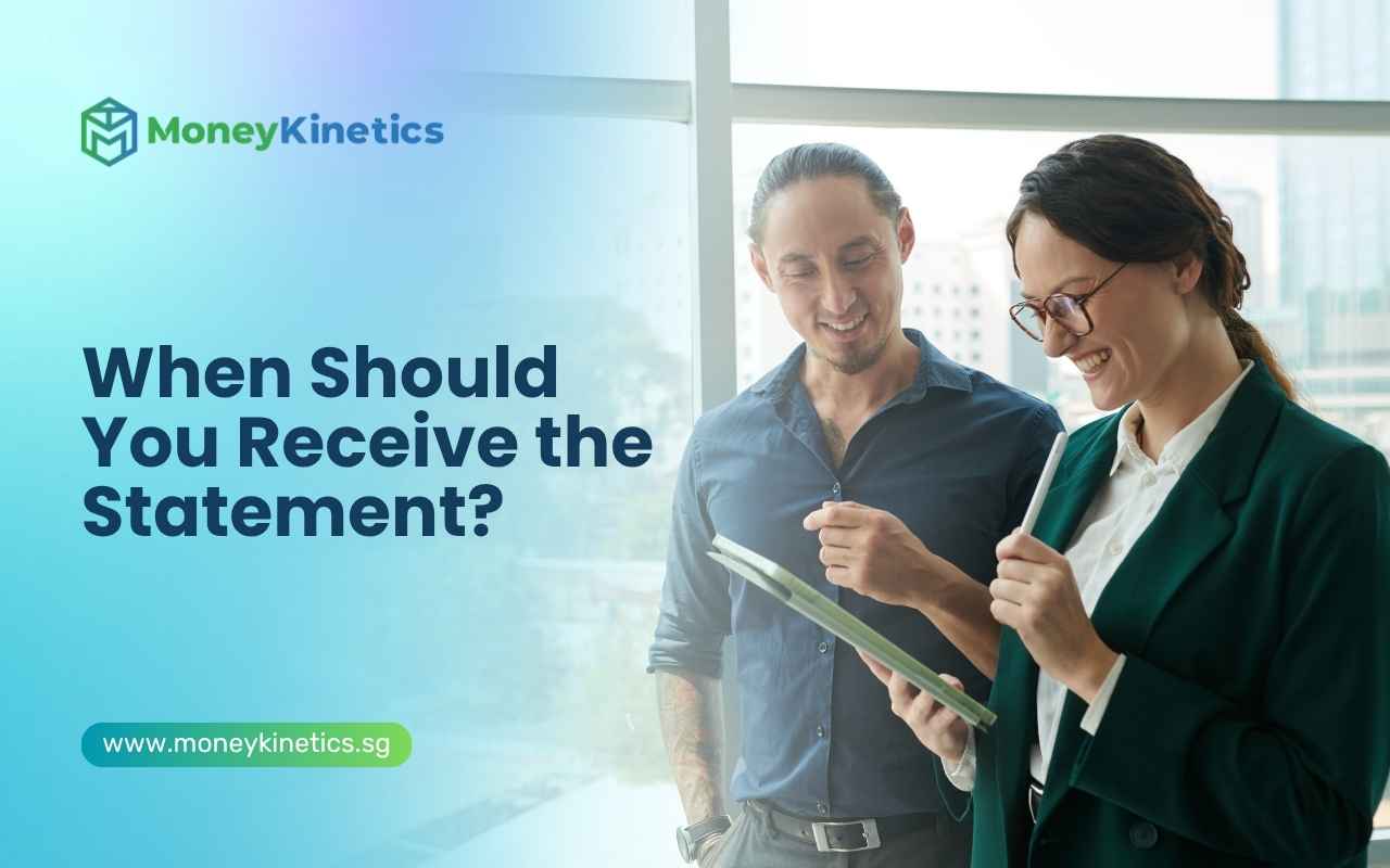 Borrower reviewing a loan statement with a financial representative in Singapore.